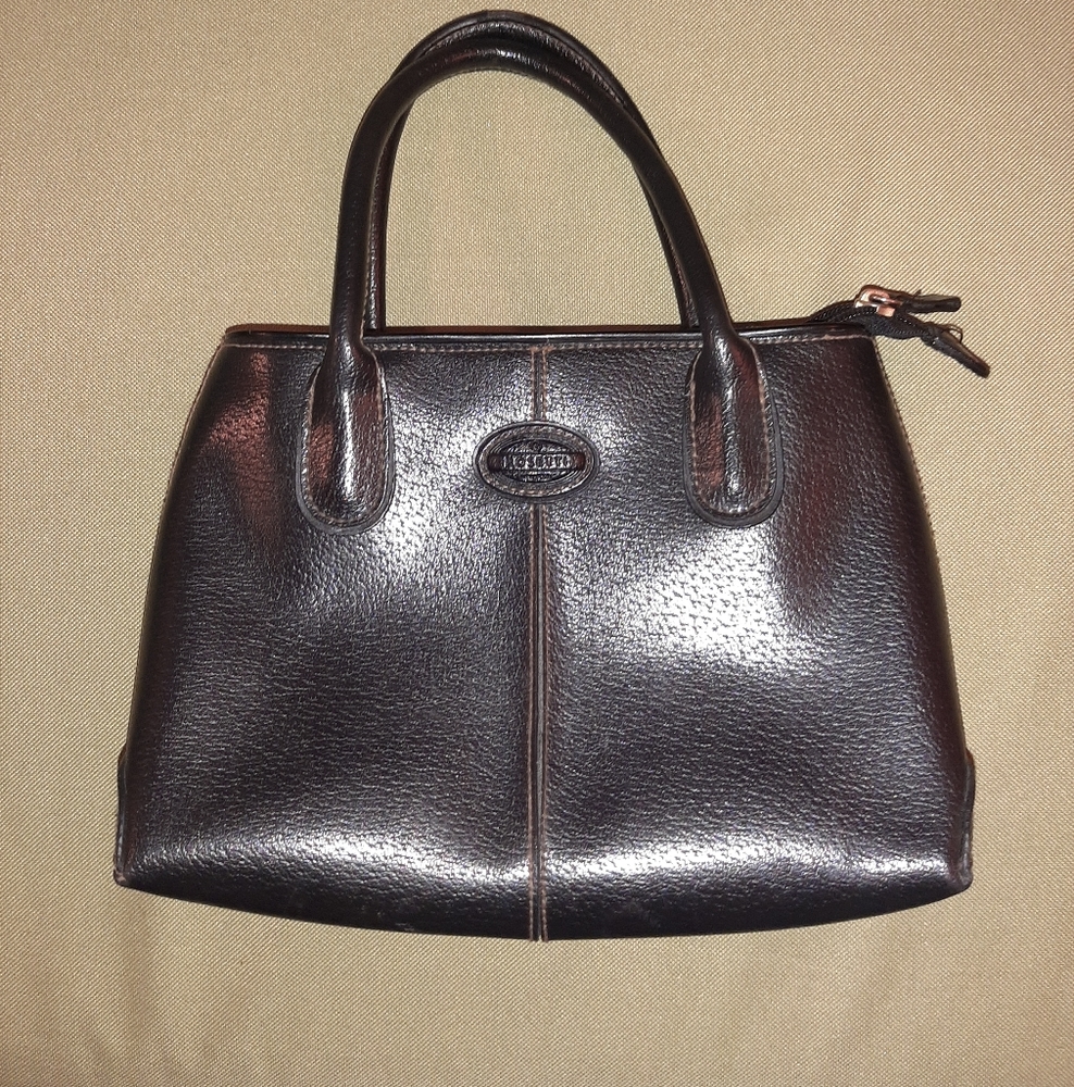Black Rosettie Satchel Top Handle Bag